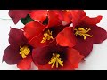 Linda flor marsala com vermelho,petunia em e.v.a sem frisadores!!