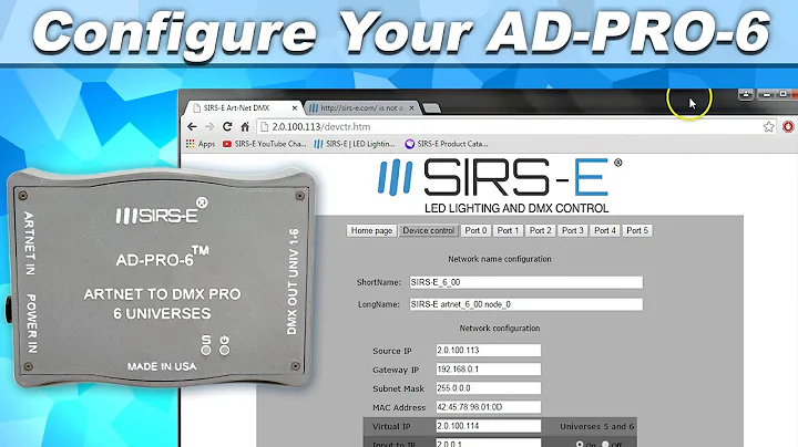 ArtNet to DMX PRO Controller AD-PRO-6 MADRIX Configuration