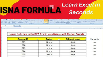 How Find error in large data set by ISNA shortcut formula