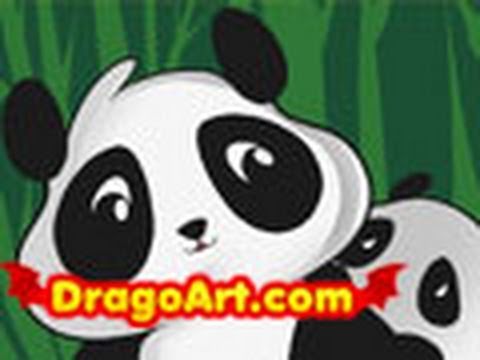 How to draw pandas, step by step - YouTube