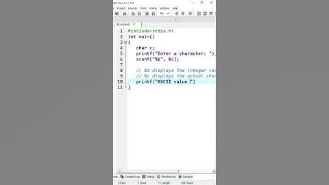 c program to find ASCII value of a character  #c_program