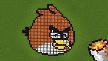 How to draw Angry Birds pixel art in Minecraft?