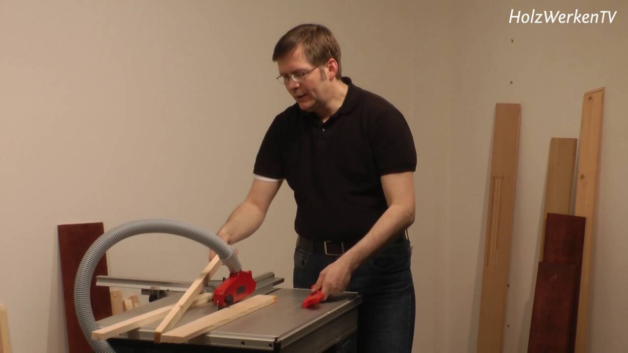 So schneiden Sie schmale Leisten sicher auf der Kreissäge - YouTube