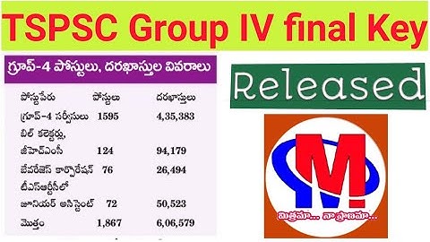 TSPSC group 4 final key released just now
