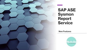 SAP ASE Sybase Sysmon Service (SASS) NewFeatures