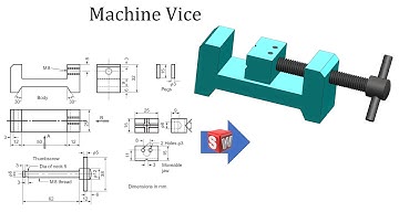 Machine Vice using SOLIDWORKS | Parts and Assembly | Animation | SOLIDWORKS tutorials for beginners