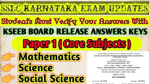 KSEEB RELEASE SSLC BOARD EXAM PAPER 1 ANSWER KEY 2021 @syedasifali5760