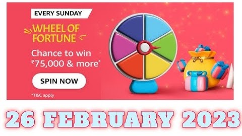 Amazon Funzone Every Sunday Weel of Fortune Quiz Answers Today|26 February 2023|@DailyQuizTime