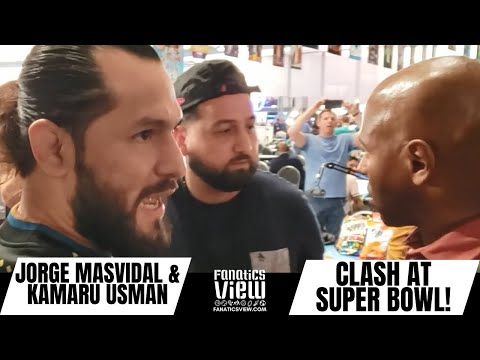 Jorge Masvidal & Kamaru Usman CLASH & EXCHANGE WORDS at SUPER BOWL MEDIA ROW!