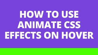 How to use animate.css effects on hover | CSS