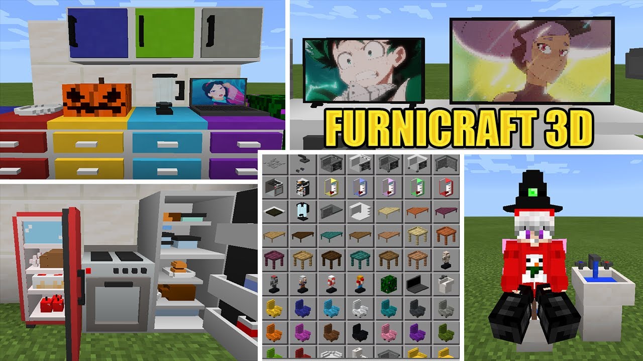FURNICRAFT 3D Addon Igual a Java para Minecraft PE 1.16.201 Furniture