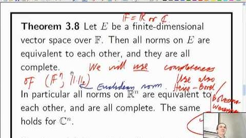 Lecture 14a: Functional Analysis - A recap of Equivalence of norms