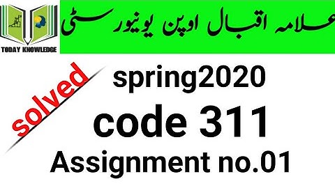 aiou solved assignment spring2020 || code 311 Assignment 01