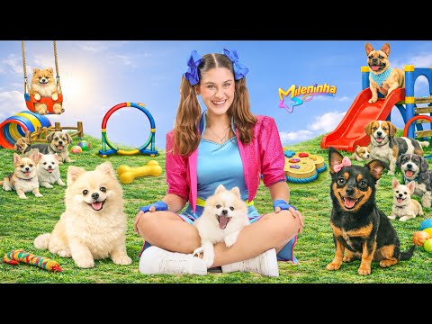 MILENINHA BRINCA com BELINHA, MILI e AMIGOS no PARQUE pra CACHORROS | História Divertida no DogPark