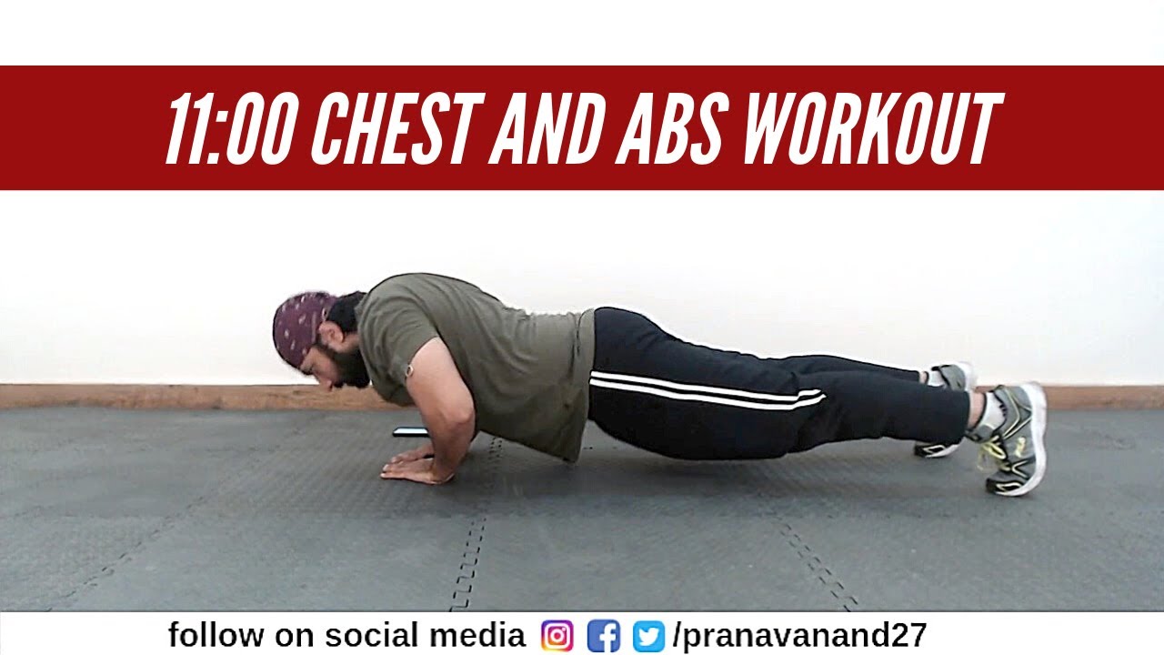 11 Minutes Chest and Abs Workout at Home Day 52 YouTube