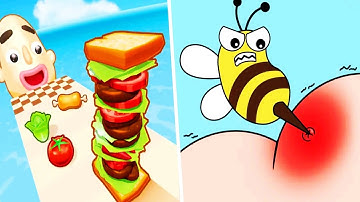 Help Me Tricky Puzzle vs Sandwich Runner - Satisfying Android iOS Gameplay (ASMR Video)