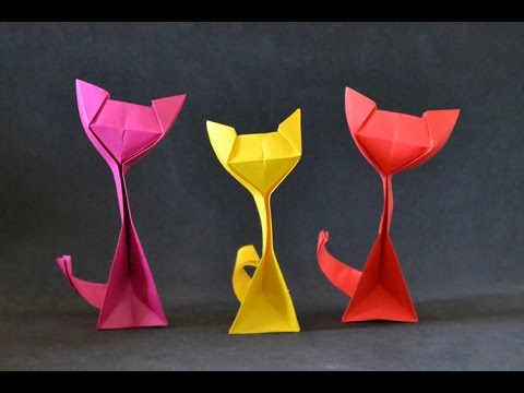 Origami Kitty Kedi Nasıl Yapılır - Origami El Sanatları