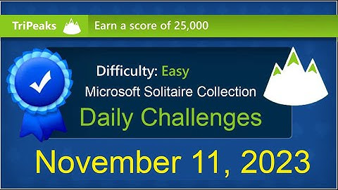 Microsoft Solitaire Collection: TriPeaks - Easy - November 11, 2023