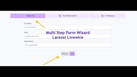 Multi Step Form Wizard using Livewire and TailwindCSS
