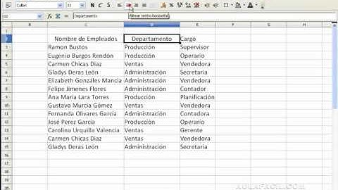Alineación y formato de encabezado en tablas CALC/Tablas: Alineación y formato de encabezado/O...