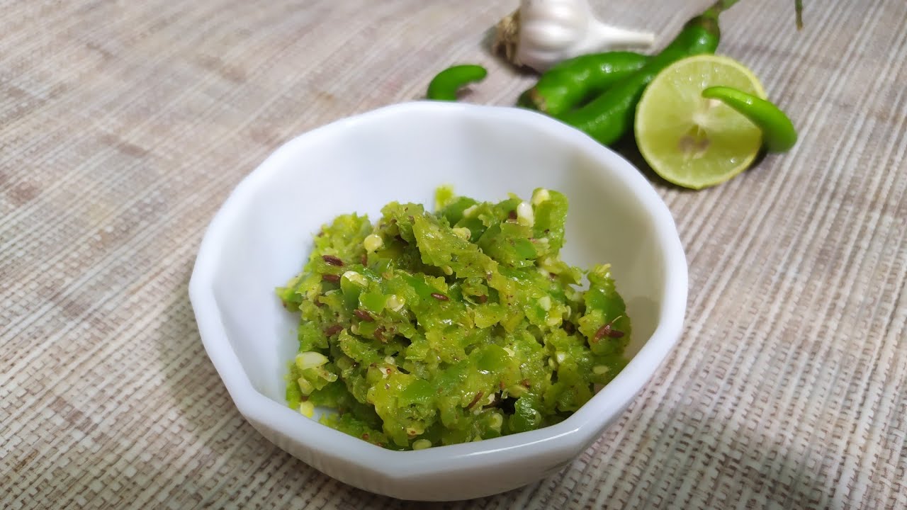 Green chilli chutney 1 min tasty spicy green chilli chutney YouTube