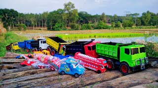 Mobil Truk Tronton Panjang Angkut Mainan Truk Gandeng, Truck, Beko, Blego, Bulldozer Unboxing Toys
