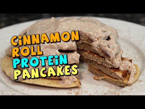 Cinnamon Roll PROTEIN Pancakes Recipe