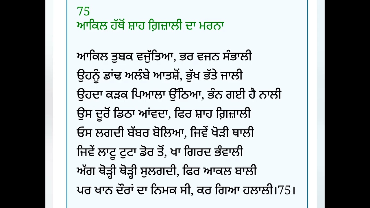 ਨਾਦਰਸ਼ਾਹ ਦੀ ਵਾਰ (ਕਰਨਾਲ ਦੀ ਲੜਾਈ), ਜੰਗ ਦਾ ਦ੍ਰਿਸ਼...ਭਾਗ 2/punjabi literature/Semester III 