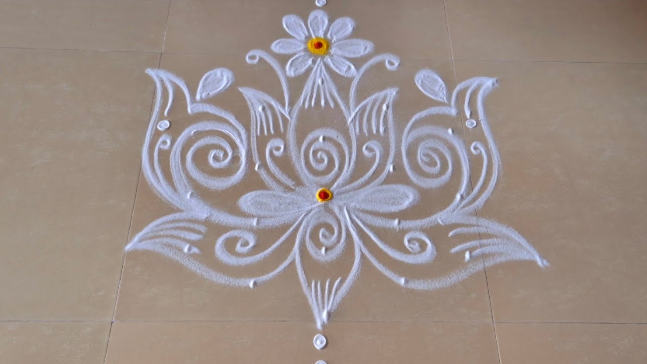 ##Saraswati pooja rangoli (5-3)/Aayutha pooja rangoli/Friday rangoli designs