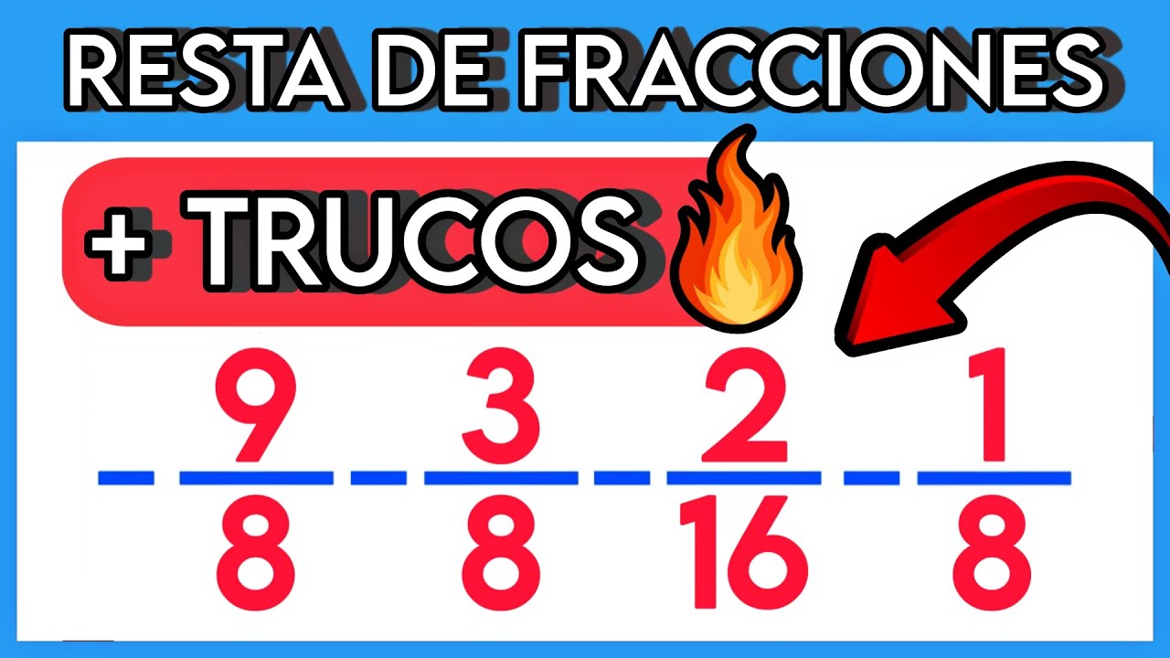▶️ Aprende a Restar Fracciones Homogéneas [CLARÍSIMO Y FÁCIL] 🚀