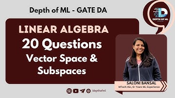 20 Question on Vector Spaces & Subspaces | Linear Algebra | Saloni Bansal