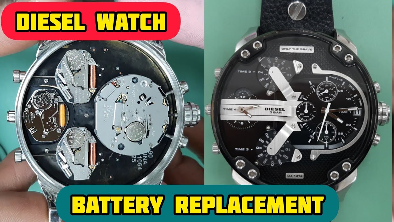 DIESEL DZ7313 MR DADDY 2.0 Multi-Layer Watch Movement Battery Replacement |  SolimBD - YouTube