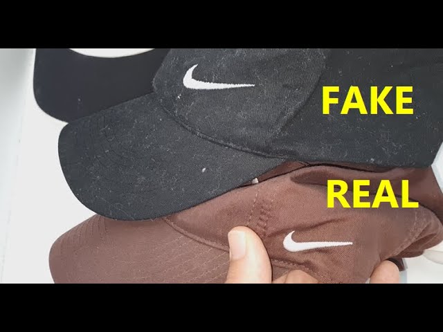 Nike cap real vs fake comparison. How to spot fake Nike hat 