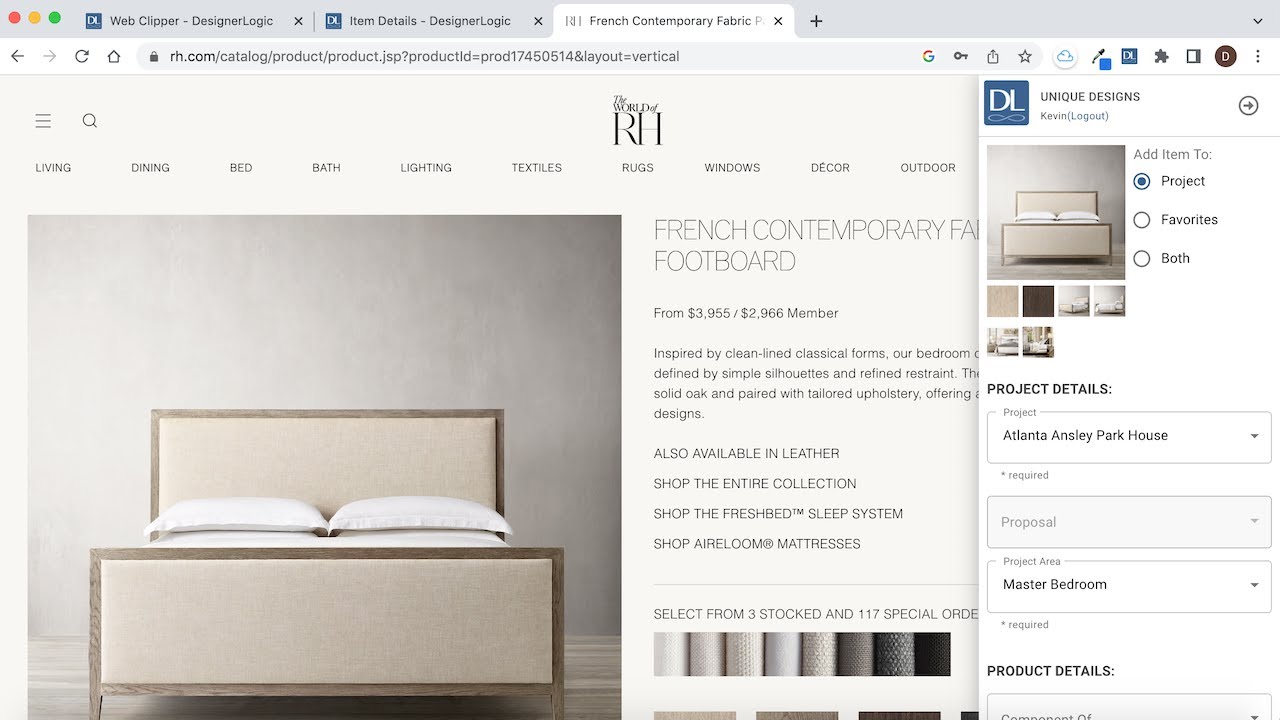 DesignerLogic: web clipper for sourcing products and images for ...