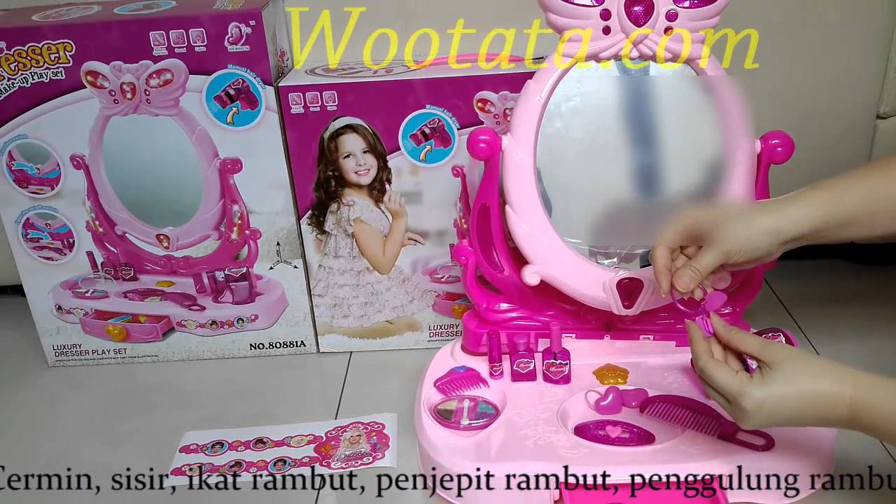 Mainan Meja Rias Anak Perempuan Dresser Make Up Playset YouTube