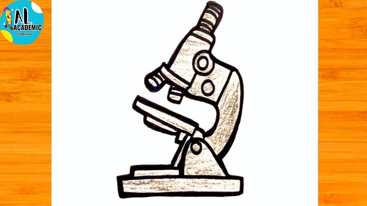 How to draw Compound of Microscope Step by Step | Compound Microscope ...