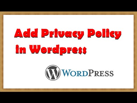 How to Add Privacy Policy in Wordpress