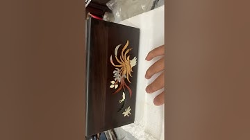 Hộp trang sức gỗ Trắc khảm nổi Đá quý và gỗ sưa 