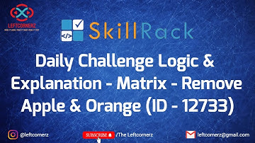 matrix - remove appple & orange(28-05-2021) | skillrack daily challenge