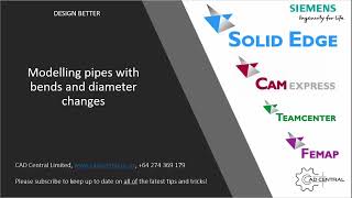 Creating a bent shaft with diameter and path changes using Solid Edge Ordered design