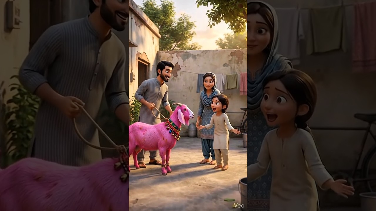 Pink color ka Bakra🐐😅#youtubeshorts #aishorts #storytime #bakraeid #qurbani #drama