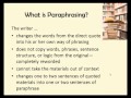 Paraphrasing Exercise Video (ENG 105)