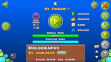 X by Triaxis Easy Demon 100% Completion | Geometry Dash (GD)