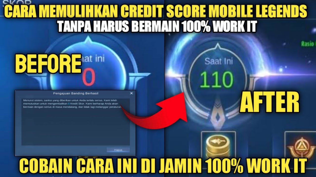NEW UPDATE!! CARA CEPAT MENAIKKAN KREDIT SKOR MOBILE LEGENDS 2023