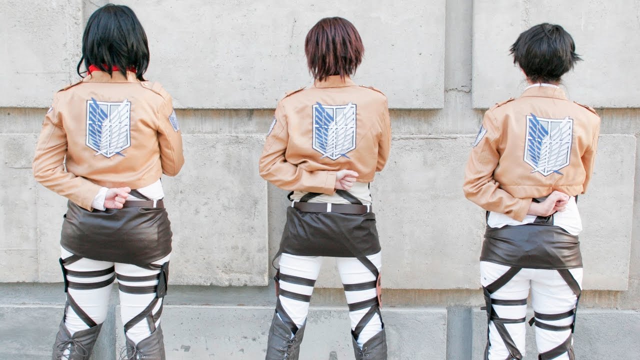 Shingeki no Kyojin Cosplay [Eren, Levi & Mikasa] I am the best