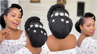 HOW TO; NATURAL BRIDAL HAIRSTYLE ON NATURAL HAIR| |2022 BRIDE| |PROTECTIVE HAIRSTYLE|
