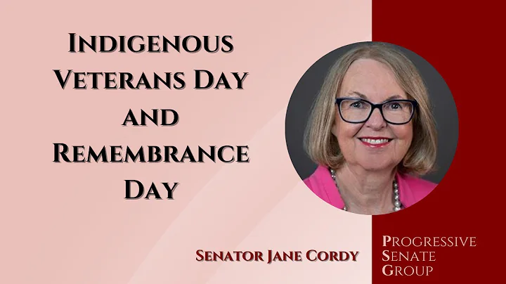 Senator Cordy speaks about Remembrance Day - November 9, 2023 (English feed)