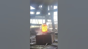 Punching and drilling circular iron columns | Amazing heavy duty forge video