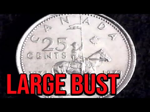 Easy way to tell if your 1973 Canadian Quarter is a Large Bust variety.