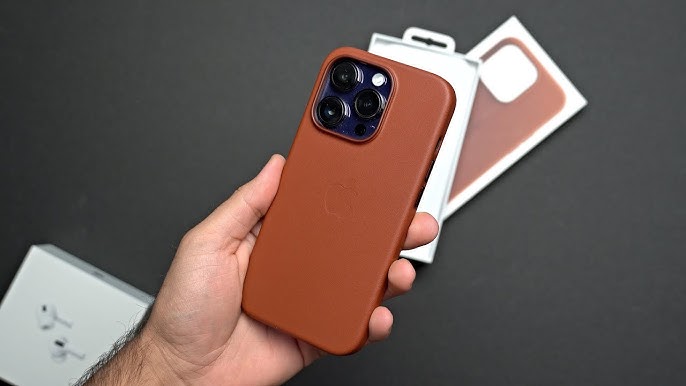 iPhone 14 Pro Max and Orange Leather Case Unboxing 